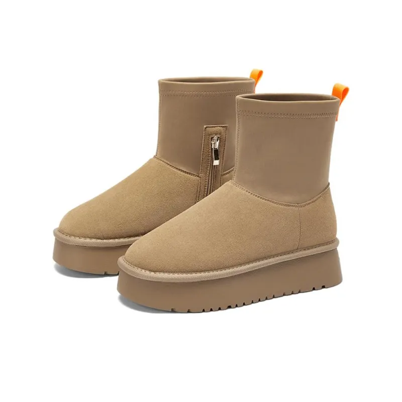 DAPHNE Thermal Coverage Height Increasing Abrasion Resistant Slip Resistant Short Snow Boots Women's-5