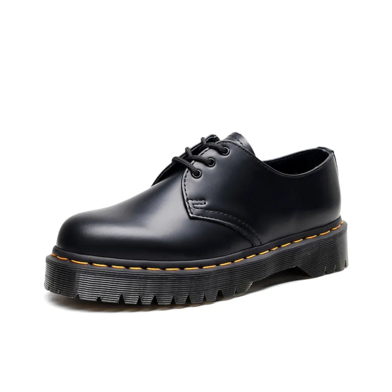 ApsdAa x SITULANG 3 Hole Platform With Beaded Hem Leather Low Top Casual Shoes Unisex Black-2