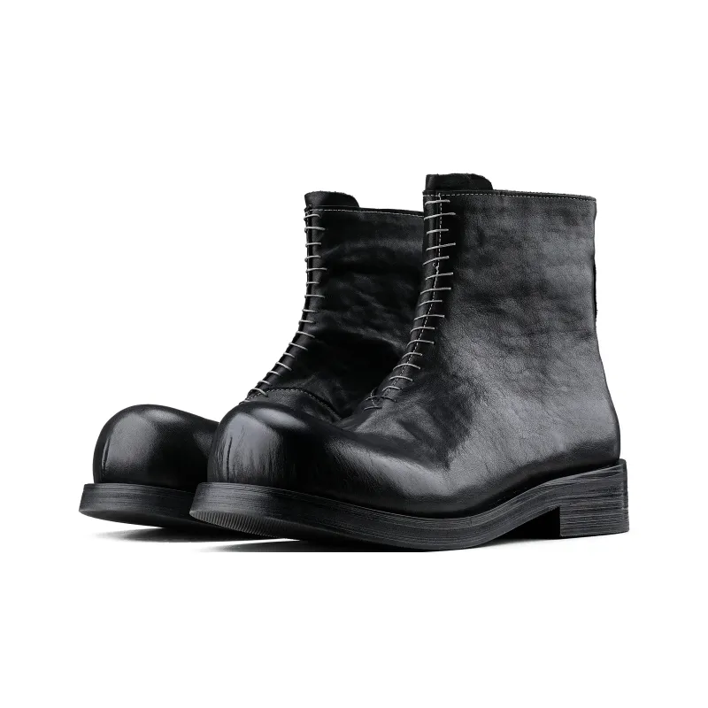 HANQIAORIJI The Abyss Series Ankle Boots Unisex Black-4