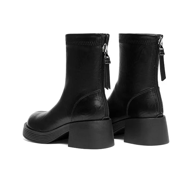 RED DRAGONFLY Stretch Boots 5.7CM Women's Black-4