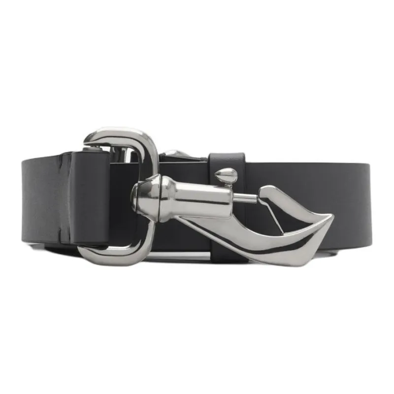 Burberry Calfskin Leather Belts Unisex Pebble Texture Width 2.5CM-0