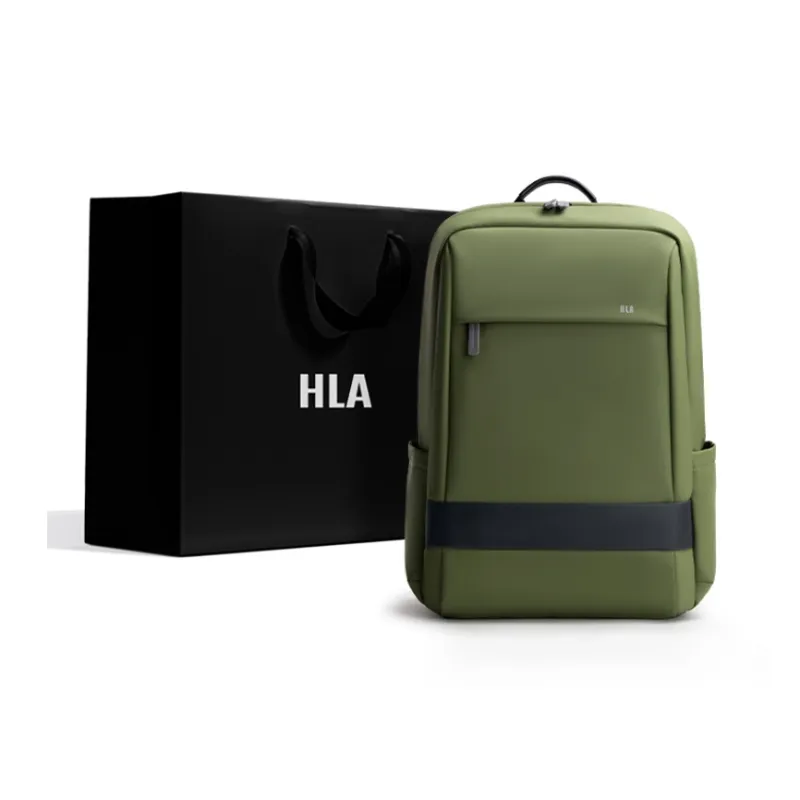 HLA Polyester Backpack Backpack Backpack Unisex Gray/Green/Black/Khaki-24
