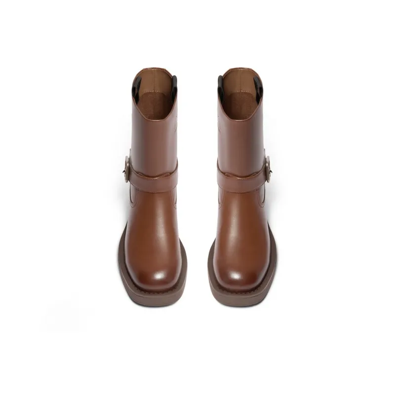 BELLE Ankle Boots 6cm Women's Black Brown-8