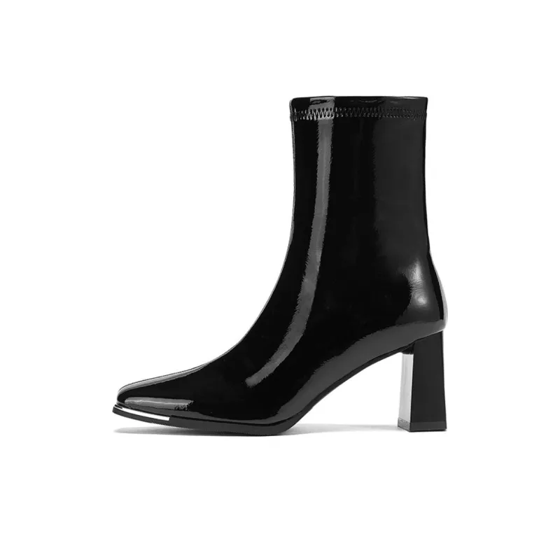 DAPHNE Ankle Boots Women's White/Black-4