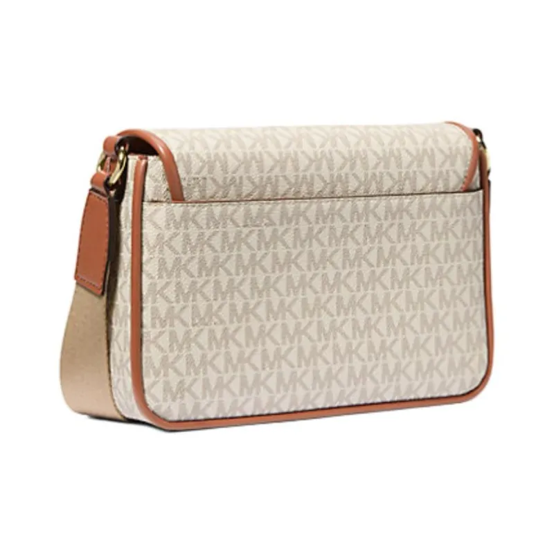MICHAEL KORS Bradshaw Coated Canvas Messenger Bag, Shoulder Bag, Crossbody Bag Medium Size Women's Vanilla-1