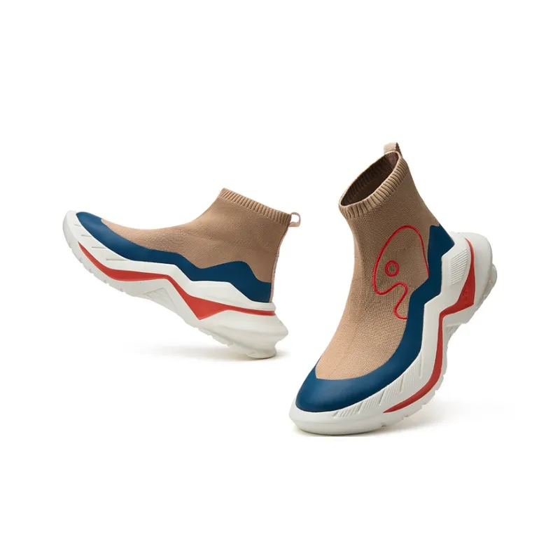 U.IN Painted Travel Shoes-Clarks 4-Color Collection Ankle Boots Unisex-31