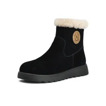 AOKANG Warm Slip Resistant Short Snow Boots Women's Black