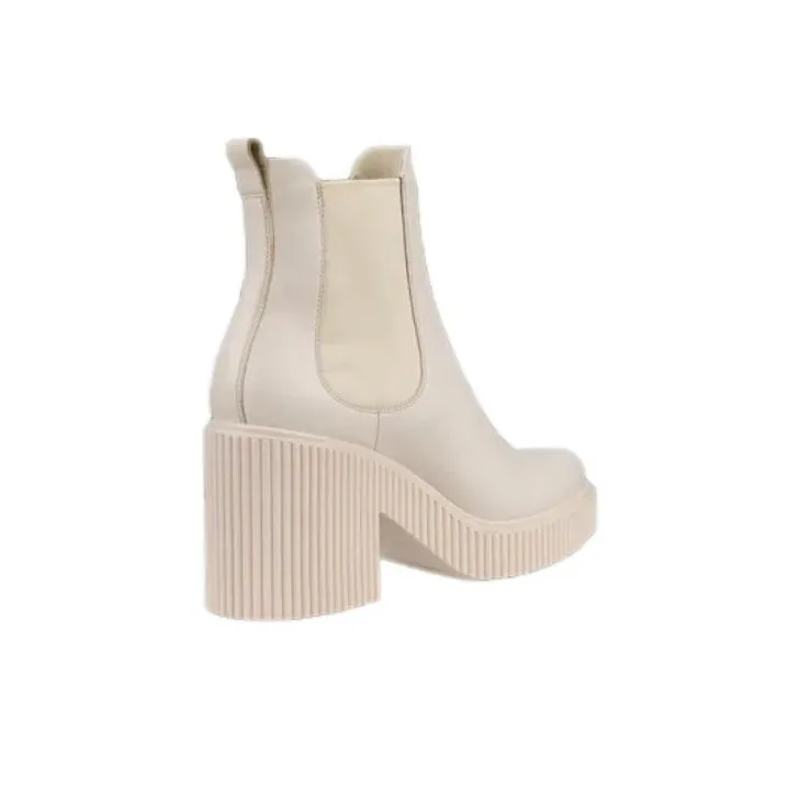 Ecco Short Chelsea Boots 7.5cm Women's Beige-3