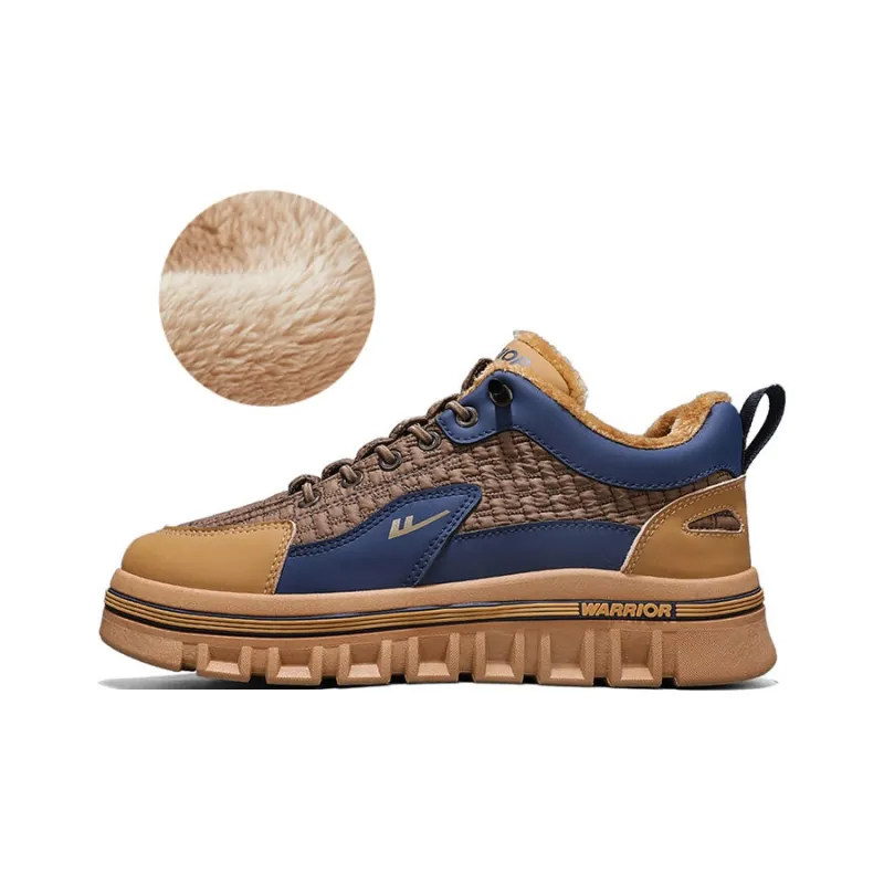 Warrior Thermal Short Snow Boots Men's Khaki Dark Blue-1