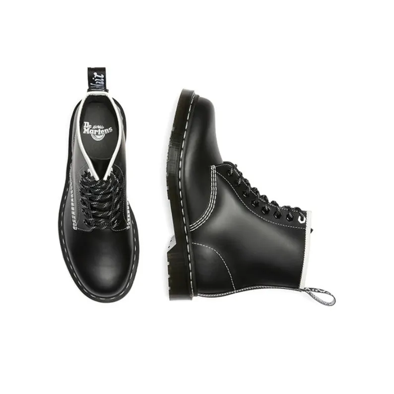 Dr. Martens Dr.Martens 1460 Contrast Stitch Leather Lace Up Boots 'Black Smooth Leather' Women's-2