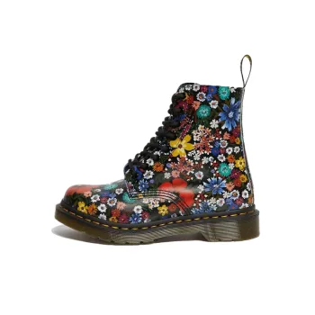 Dr.Martens 1460 Pascal Floral Lace Up Boots Black Women's