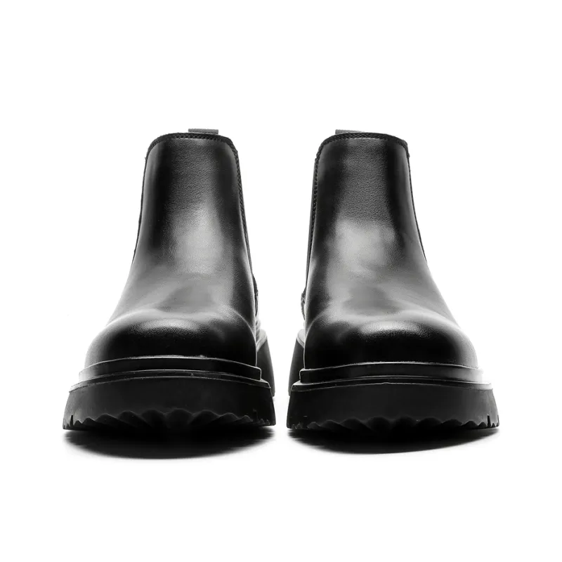 XIAOTOULANG Short Chelsea Boots Men's Black-5