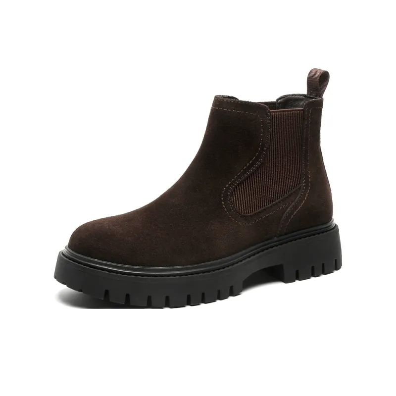 WEISHIBANGWEI Short Chelsea Boots Medium Heel Men's-24