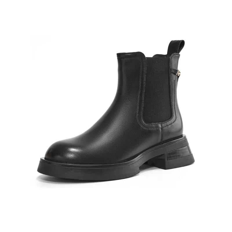EBLAN Ankle Length Chelsea Boots Women's Black-1