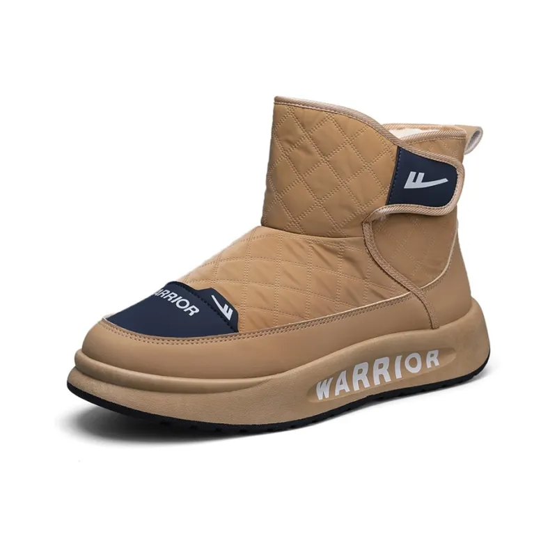 Warrior Warm Cushioning And Wear Resistant Short Snow Boots Men's Khaki-1