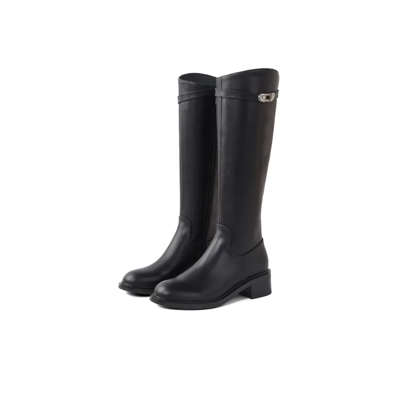 PT'SON Knee high Boots Women's Black-4
