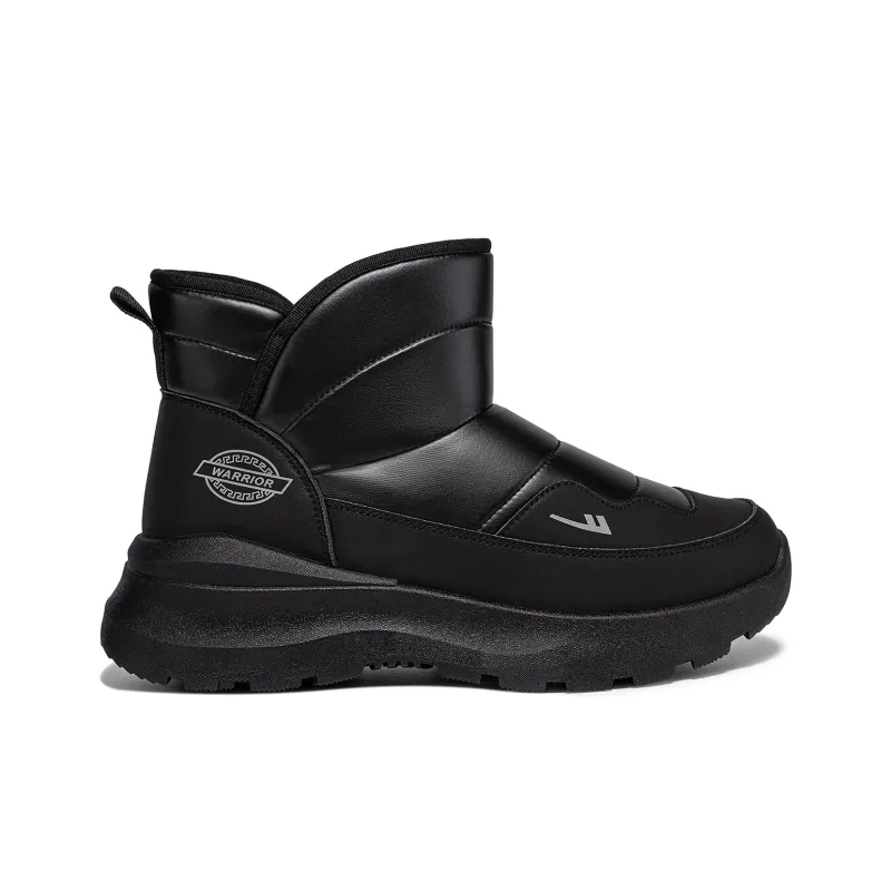 Warrior Warm Cushioning Height Increasing Short Snow Boots Men's Black-1