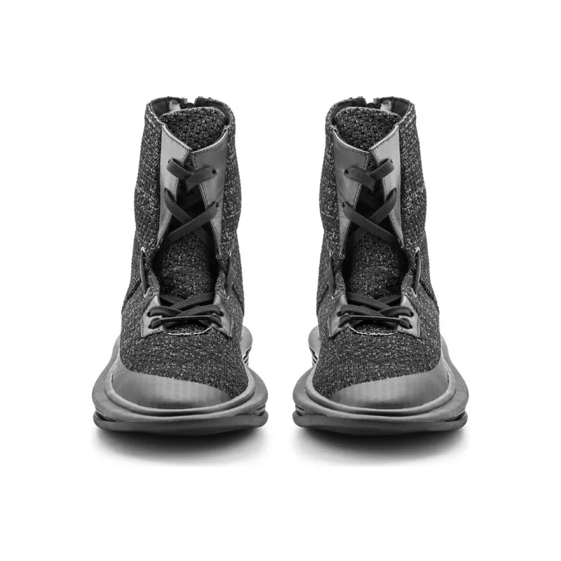 NORVINCY Short Mid Calf Martin Boot Unisex Black Gray Color-2