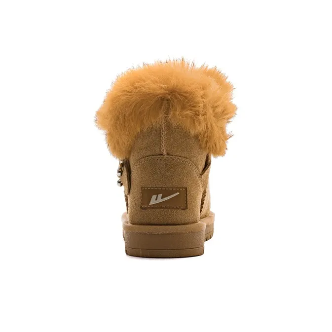 Warrior Wear Resistant Slip Resistant Short Snow Boots Women's Chestnut-3
