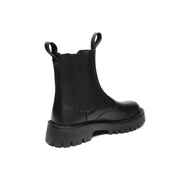 Beidouniao Crew Chelsea Boots 3cm Men's Black-3