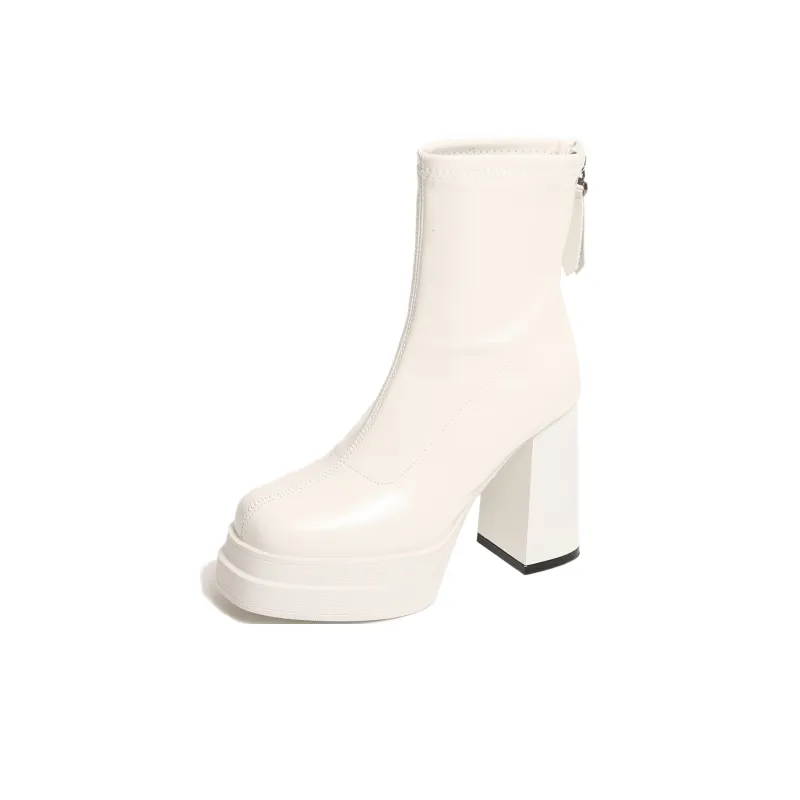 NUNZ Ankle Boots Women's Black Glossy/Black Matte/White-19
