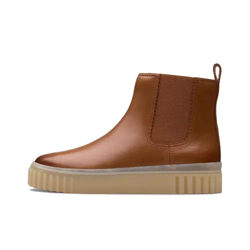 Clarks Short Chelsea Boots Women's Brown