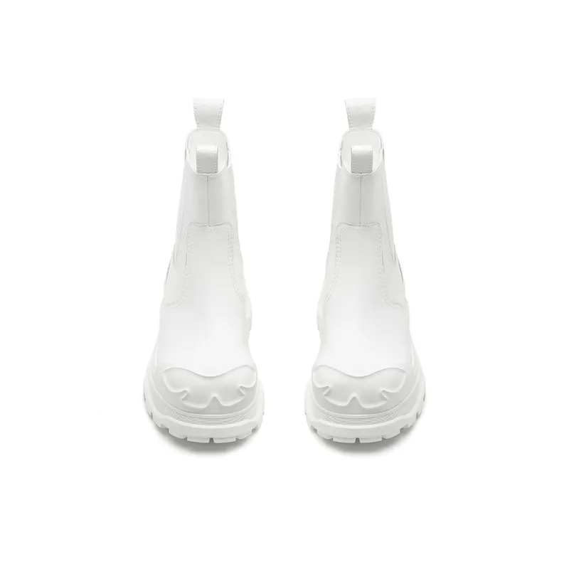 SUGARSU Phantom Butterfly Series Short Chelsea Boots 7.5cm Women's White-1