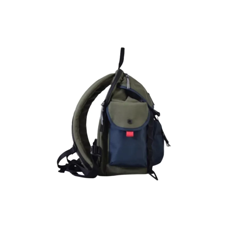 FX CREATIONS Polyester Backpack Men's Army Green With Blue Accents-2