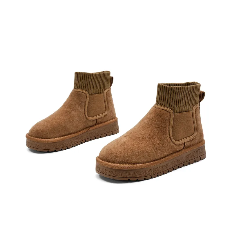 EBLAN Thermal Short Snow Boots Women's Caramel-1