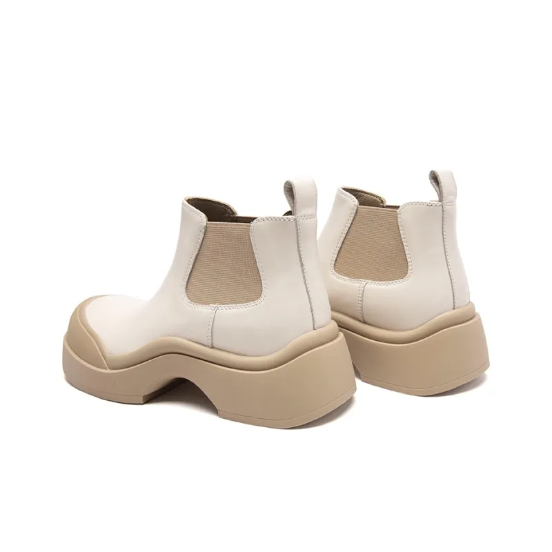 Anthony Miles Short Chelsea Boots Women's Ecru-3