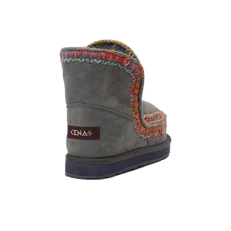 K.D.KENAZ Warm Wear Resistant And Slip Resistant Coverage Snow Boots Women's Gray-2