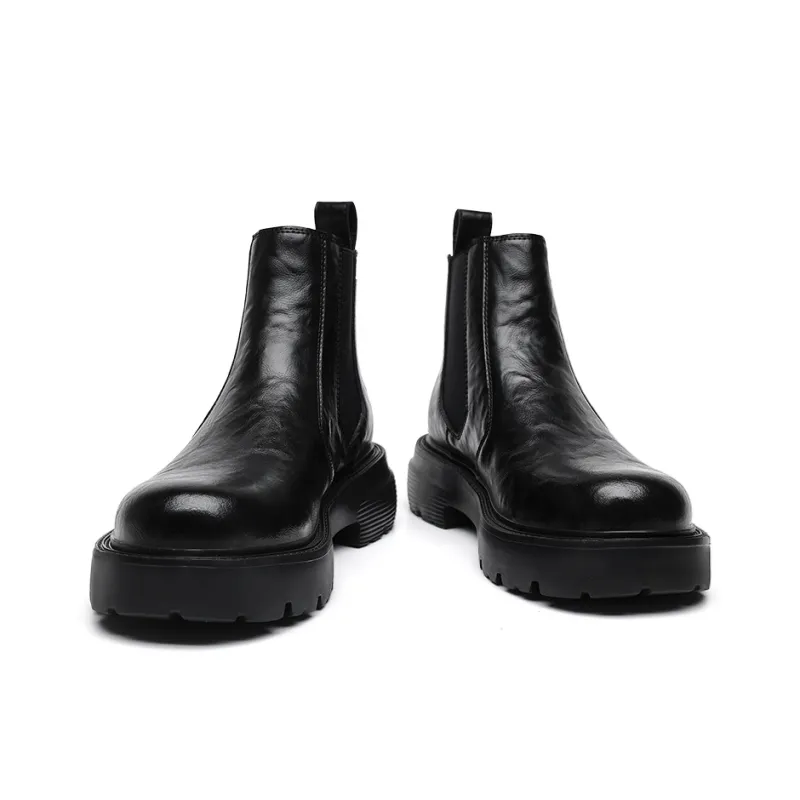 LUOGOKS Chelsea Boots Men's Black-4