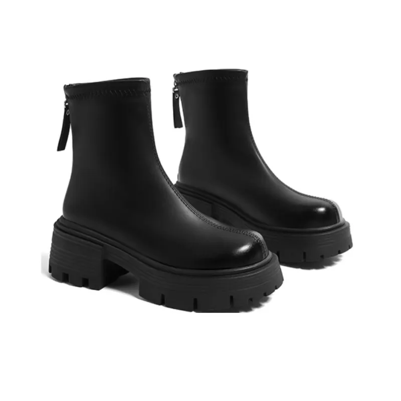 HUANQIU Ankle Boots 7cm Women's Black-2