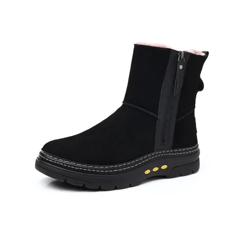 ZUWUDONG Crew Snow Boots Men's Black