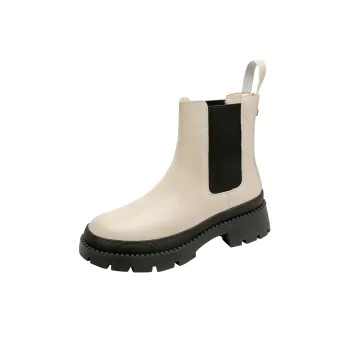 FOXER Short Chelsea Boots Women's Beige