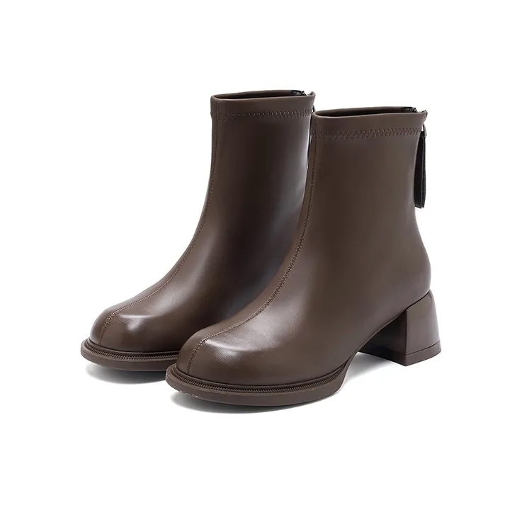 DAPHNE Ankle Boots Women's Black/Brown Fleece Lined-2