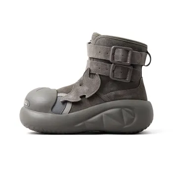 CHIKOKU Smiling Shark Ankle Boots Women's Small Carbon Gray