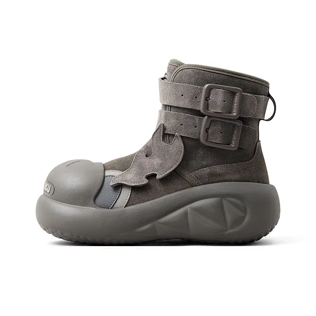 CHIKOKU Smiling Shark Ankle Boots Women's Small Carbon Gray-0