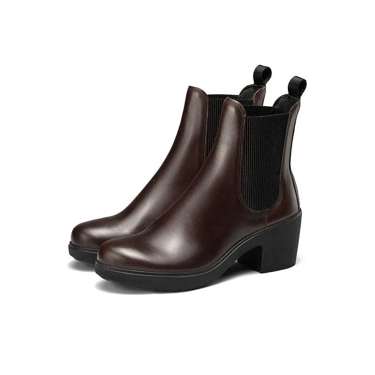 Ecco Short Chelsea Boots 6.5cm Women's Brown Red-2