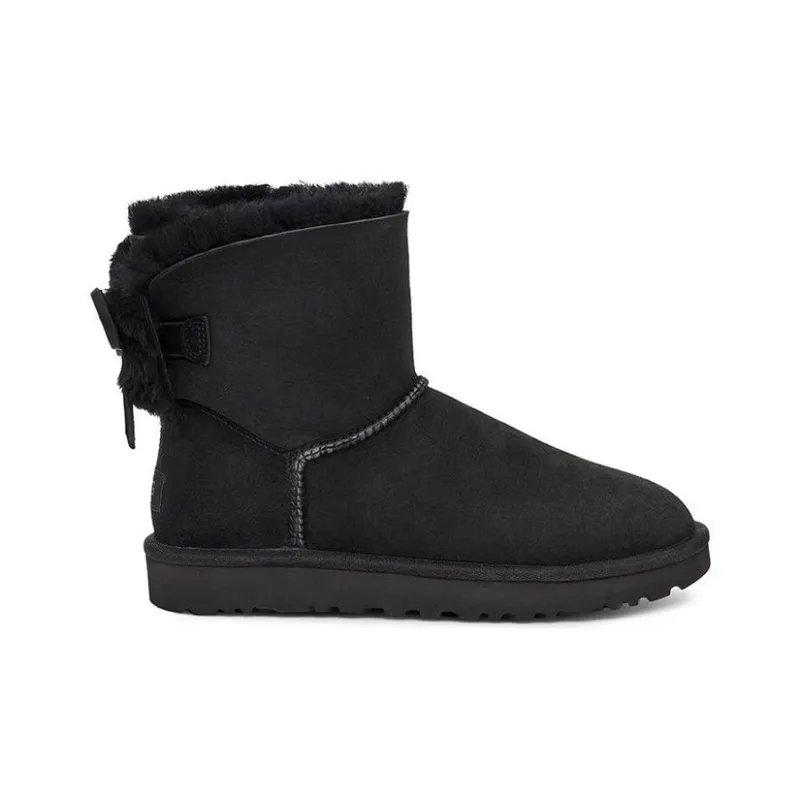 UGG Classic Dudble Bow Mini Snow Boots Black Women's-1