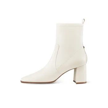 7or9 Coconut Cloud Latte Ankle Boots 7cm Women's Ivory