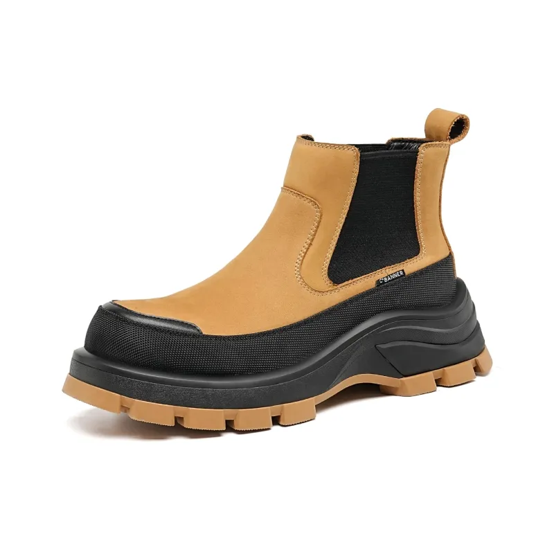 C°BANNER Short Chelsea Boots Men's Yellow-1