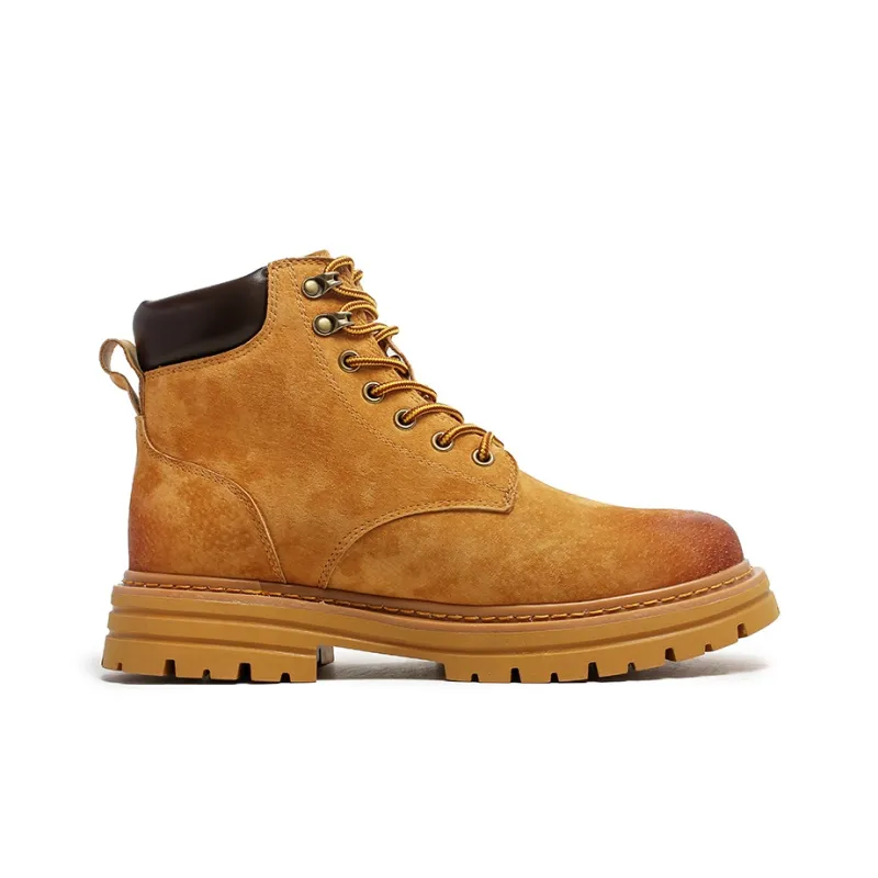 Warrior Warm And Wear Resistant Short Outdoor Boots Unisex Earth Yellow-2