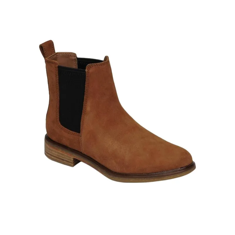 Clarks Short Chelsea Boots Women's Brown-1