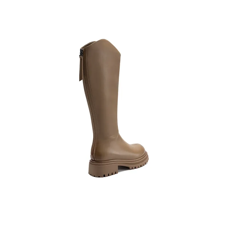 ZHR Knee high Boots Women's Black/Milk Tea/Brown-9