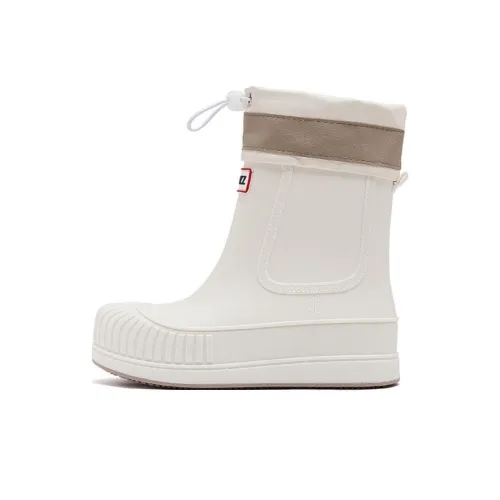 AGSDON Rain Boots Women's Ecru