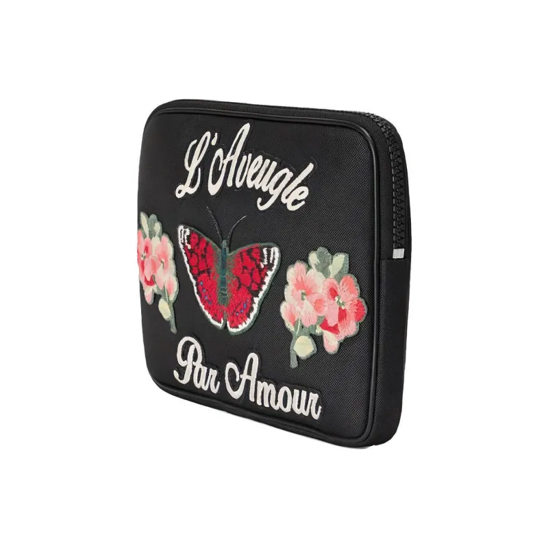 GUCCI Canvas Clutch Laptop Bag Women's Black-2