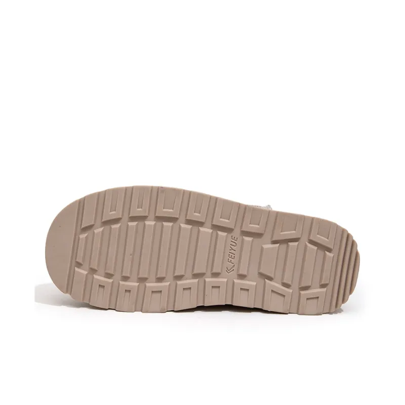 Feiyue Warm And Wear Resistant Short Snow Boots Women's Beige-4