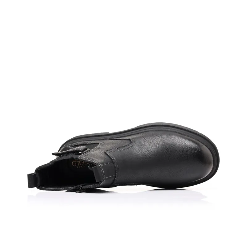 GIHO Ankle Boots Medium Heel Men's Black-2