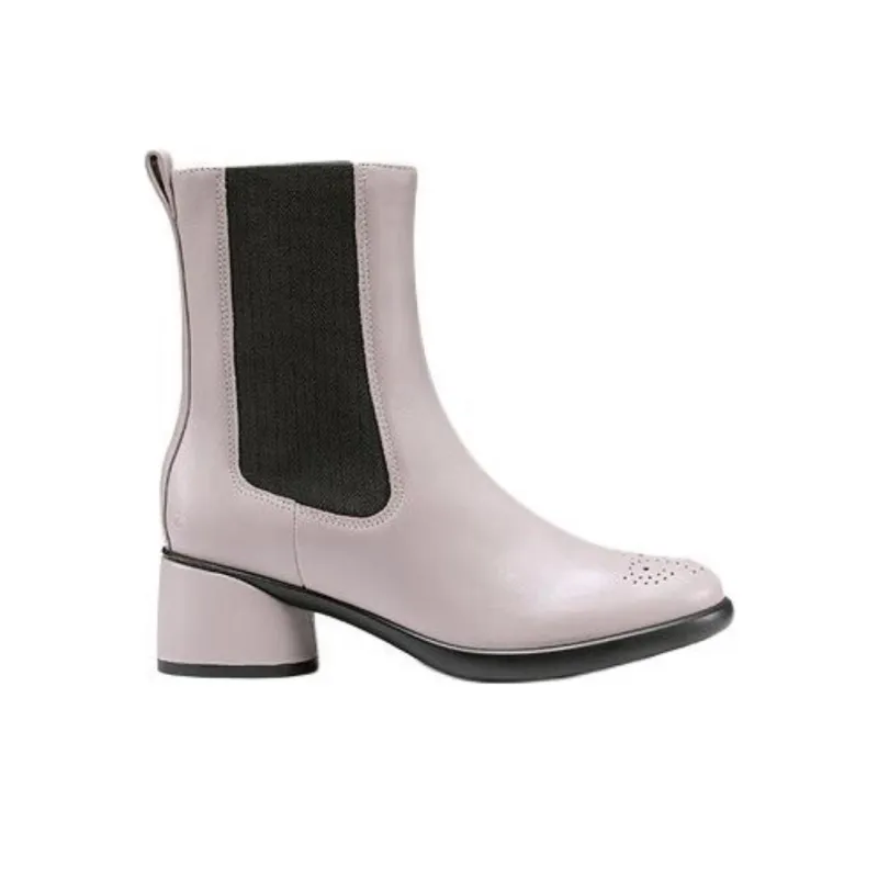 Ecco Short Chelsea Boots 5cm Women's Gray Pink-1